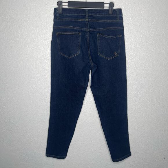 ModCloth Womens Jeans Size 8 Dark Wash Denim Blue Skinny Leg Button Fly - Picture 2 of 10